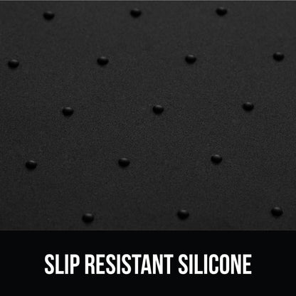 GORILLA GRIP 100% Waterproof Raised Edge BPA Free Silicone Pet Feeding Mat, Dog Cat Food Mats Contain Spills Protects Floors, Placemats for Cats and Dogs Water Bowl, Pets Accessories 18.5x11.5 Black