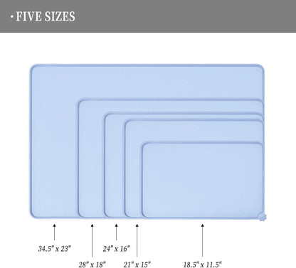 Waterproof Pet Feeding Mat with High Raised Edges, Heavier and Thicker Placemats for Cat Dog Water Bowl with BPA Free, Dogs Cats Food Mats for Messy Drinkers to Prevent Spill and Protect Floors