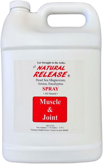 Natural Release Muscle Spray Treatment - Horse Liniment for Sore Muscles, Joint Pain, Tendon & Inflammation Relief - Easy to Use, Fast Acting, Alcohol & Menthol Free (1 Gal)