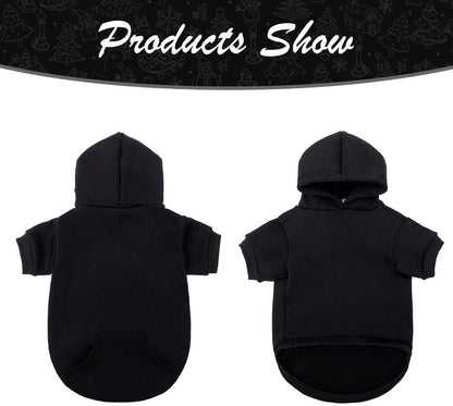 KOOLTAIL Basic Dog Hoodie - Soft and Warm Dog Hoodie Sweater with Leash Hole and Pocket, Dog Winter Coat, Cold Weather Clothes Sweatshirt for Small Medium Large Dogs Puppy Cat Boys Girls Black M
