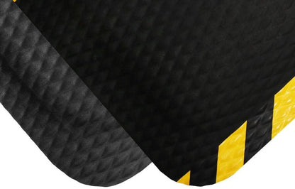 American Floor Mats Hog Heaven 5/8 inch Black & Yellow Border 5' x 8' Nitrile Backed Anti-Fatigue Comfort Mat