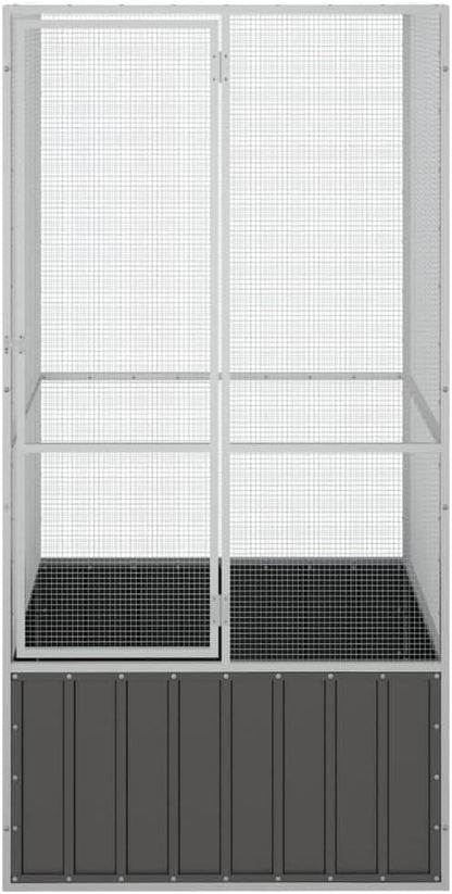 Steel Bird Cage, Large Flight King Bird Cage for Cockatiels African Grey Quaker Amazon Sun Parakeets Green Cheek Conures Pigeons Parrot Bird Cage Birdcage, Anthracite 43.7"x42.1"x83.3"