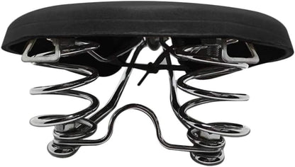 UNISTRENGH English Vintage Bicycle Saddle Touring City Saddle Comfortable Comfort Leather Bicycle Seat with Spring Rivets for Women Men