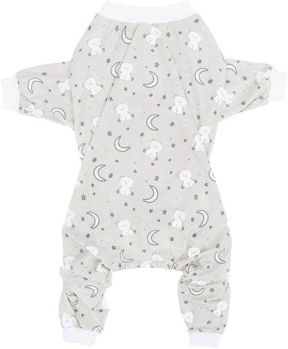 HDE Dog Pajamas One Piece Jammies Jumpsuit Pet Clothes Outfit Stretchy Lightweight Comfy Shirt Pjs for M-3XL Dogs Goodnight Polar Bears - 2XL