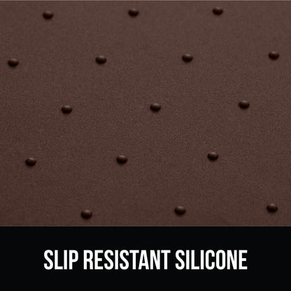 GORILLA GRIP 100% Waterproof Raised Edge BPA Free Silicone Pet Feeding Mat, Dog Cat Food Mats Contain Spills Protects Floors, Placemats for Cats and Dogs Water Bowl, Pets Accessories 32x24 Brown