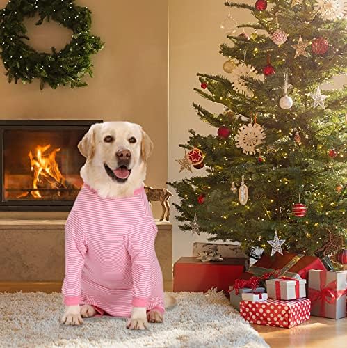 Yeapeeto Dog Onesie Surgery Recovery Suit for Large Medium Bodysuit Dogs Pajamas PJS Full Body for Shedding, Prevent Licking, Wound Protection, Cone Alternative (2XL, Pink)