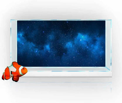 24X12IN Starry Aquarium Background, Art Starry Fish Tank Decorations Background, with 8 EVA Double-Sided Tape