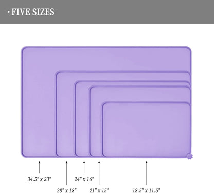 Waterproof Pet Feeding Mat with High Raised Edges, Heavier and Thicker Placemats for Cat Dog Water Bowl with BPA Free, Dogs Cats Food Mats for Messy Drinkers to Prevent Spill and Protect Floors