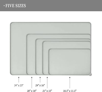 Waterproof Pet Feeding Mat with High Raised Edges, Heavier and Thicker Placemats for Cat Dog Water Bowl with BPA Free, Dogs Cats Food Mats for Messy Drinkers to Prevent Spill and Protect Floors