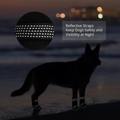 Dog Shoes for Hot Pavement Anti-Slip Dog Boots & Paw Protectors Breathable & Waterproof Dog Shoes for Small to Large Dogs with Reflective Straps Pet Dog Boots for Hiking Summer Outdoor