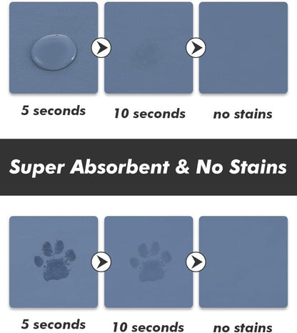 Absorbent Dog Food Mat-Dog Cat Mat for Food and Water Bowl, Quick Dry Pet Food Mat, No Stains Pet Feeding Pad, Cat Accessories Pet Supplies-Water Bowl Mat for Messy Drinkers