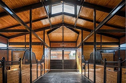 American Floor Mats - Horse Stall Mats - Heavy Duty Stall Tiles - Thick, Durable Rubber Flooring - Solid Black - Slip Resistant - 6' x 10' Set (15 Tiles Total, 24" x 24" Each, 0.38" Thick)