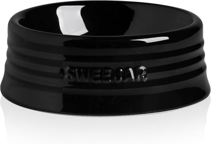 Sweejar Gradient Dog Bowl, Ceramic Dog Food Dish for Puppy and Kitten, Porcelain Pet Bowl for Food and Water 8 oz (Black)