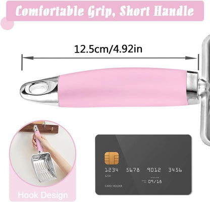 Cat Litter Scoop - Stainless Steel Metal Cat Litter Scoop-Sturdy Mesh Scooper - Mesh Shovel-Easy to Clean - Suitable for Cat Litter Box -Pink