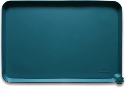 Hoki Found Large Silicone Pet Food Mats Tray - Non Slip Pet Dog Cat Bowl Mats Placemat - Dog Pet Cat Feeding Mat - Waterproof Dog Cat Food Mats -Pet Water Mats for Carpet - Sicilian Ocean