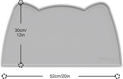 OHMO - Cat Food Mat, Silicone Pet Feeding Mat for Floor Non-Skid Waterproof Dog Water Bowl Tray, Easy to Clean Pet Placemat