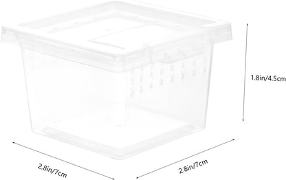 FRCOLOR Box Rearing Box Turtle Transport Container Frog Enclosure Mini Critter Keeper Transparent Animal Habitat Cage Hatching Container Hermit Crab Tank Plastic Glass Turtle Tank