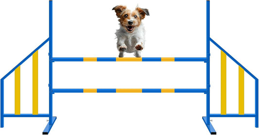 Agility Wing Jumps with Bar Dog Training Hedge Adjustable Pet Hurdles Jump Bars for Indoor Outdoor Dog Pet Agility Course Game