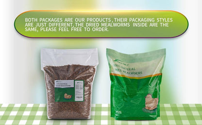10lbs Dried Mealworms - Premium Non-GMO Chicken Feed, Nutritious High Protein Meal Worms- Food and Treats for Laying Hens, Wild Birds, Ducks, Chicken
