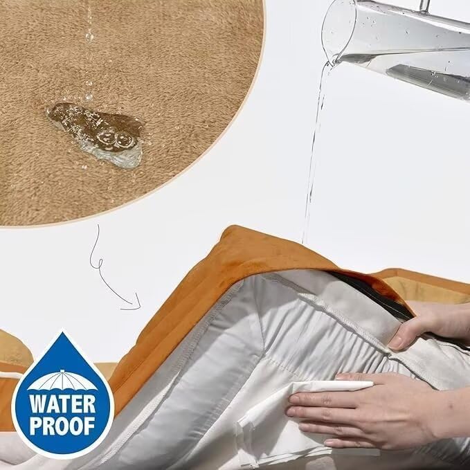 Comfort Expression Medium Dog Beds Waterproof Orthopedic Foam Dog Sofa Beds for Medium Large Dogs Comfy Pet Bed with Washable Removable Cover & Non-Slip Bottom(Medium,Caramel)