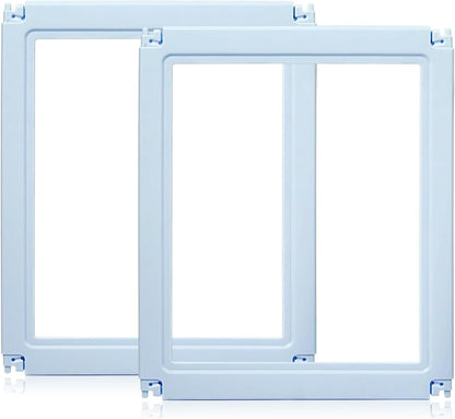 DIY Clear Acrylic Dog Playpen House,Quick Easy Assembly and Disassembly,Strong Floor Suction,Indoor and Outdoor Use,Easy Cleansing Puppy Fence (Sky Blue, 23.6" H, 2PCS)