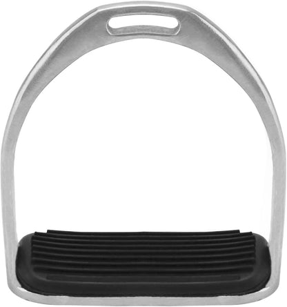 QWORK Horse Riding Stirrups, Hose Saddle, Safety Stirrup, Stainless Steel English Riding Protection Saddle, Knee Ankle Stress Pain Relief, 1 Pair