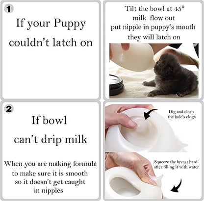 Doggiema Puppy Feeders for Multiple, Puppy Bottles for Nursing, Puppy Milk Feeder, Puppy Nipple Feeder, Puppy Feeding Station,Silicone Puppy Feeder with Nipples M Size