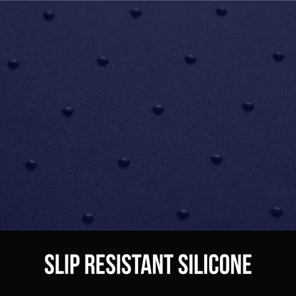 GORILLA GRIP 100% Waterproof Raised Edge BPA Free Silicone Pet Feeding Mat, Dog Cat Food Mats Contain Spills Protects Floors, Placemats for Cats and Dogs Water Bowl, Pets Accessories 18.5x11.5 Navy