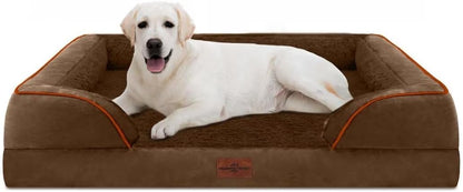 Comfort Expression Orthopedic Jumbo Dog Bed for Extra Large Dogs, Large Breed Waterproof Dog Bed, PV Washable Dogs Sofa Beds with Removable Cover & Non-Slip Bottom(Jumbo,Chocolate Brown)