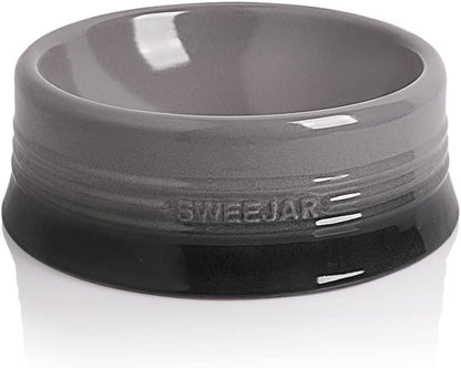 Sweejar Gradient Dog Bowl, Ceramic Dog Food Dish for Large Dogs and Large Cat, Porcelain Pet Bowl for Food and Water 32 oz (Gradient Grey)