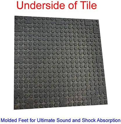American Floor Mats - Extreme Gym Tiles - 1 Inch Thick Colorful Rubber Tiles - Sound Absorbing, Shockproof - 10% Grey, 100 Tile Pack (Covers 400 Sq Ft)