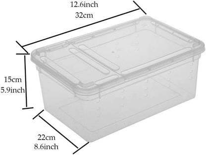Hamiledyi Reptile Feeding Box Lizard Tarantula Habitat Cage Hatching Container Snake Breeding Box Transparent Portable Plastic Mini Pet Houses for Scorpion Spider Frog