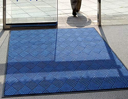 M + A Matting 208540412 WaterHog Diamond | Commercial-Grade Entrance Mat with Rubber Border – Indoor/Outdoor, Quick Drying, Stain Resistant Door Mat (Charcoal, 12.2' Length x 4' Width)