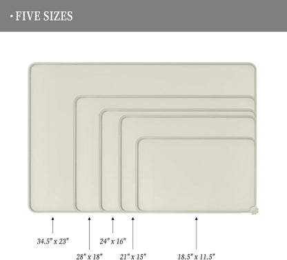 Waterproof Pet Feeding Mat with High Raised Edges, Heavier and Thicker Placemats for Cat Dog Water Bowl with BPA Free, Dogs Cats Food Mats for Messy Drinkers to Prevent Spill and Protect Floors