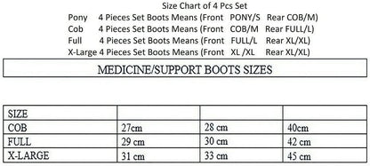 Horse Medicine Brushing Boots Leg Wraps Protection Gear Set of 2 and Set of 4 in 14 Colors