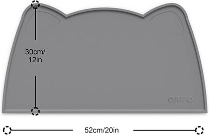 OHMO - Cat Food Mat, Silicone Pet Feeding Mat for Floor Non-Skid Waterproof Dog Water Bowl Tray, Easy to Clean Pet Placemat