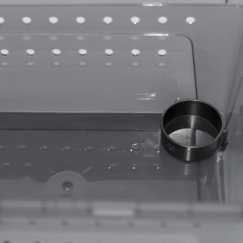 OMEM Portable Reptile Terrarium Habitat for Mini Pet Houses Breathable Holes Stackable Container (2PCS-Black-L)