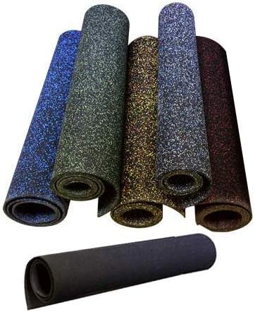 American Floor Mats 1/4in (7mm) Thick 10% Mocha 4' x 18' Heavy Duty Rubber Rolls, Protective Exercise Mats, Home Gym Rubber Flooring