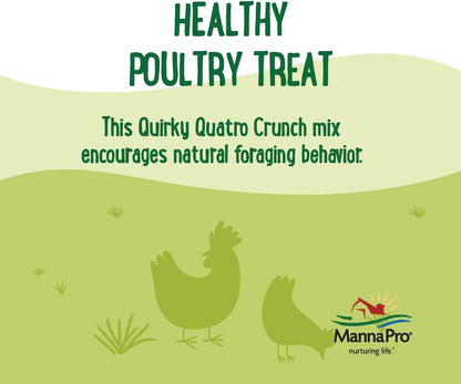 Manna Pro Farmhouse Favorites Quirky Quatro Crunch – 100% Natural Protein Treat for Mixed Flocks – Blend of Black Solider Fly Larvae, Mealworms, Beetles & Shrimp – 2lb
