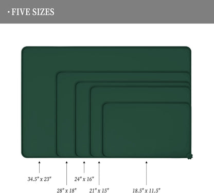 Waterproof Pet Feeding Mat with High Raised Edges, Heavier and Thicker Placemats for Cat Dog Water Bowl with BPA Free, Dogs Cats Food Mats for Messy Drinkers to Prevent Spill and Protect Floors