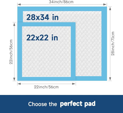 100 Count 22” x 22” Disposable Dog Pee Pads, Super Absorbent Leakproof Puppy Pads Quick Drying, Pee Pads for Dogs, Potty Dog Training Pads