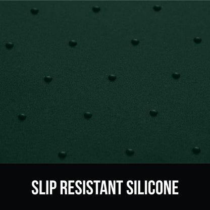 GORILLA GRIP 100% Waterproof Raised Edge BPA Free Silicone Pet Feeding Mat, Dog Cat Food Mats Contain Spills Protects Floors, Placemats for Cats and Dogs Water Bowl, Pets Accessories 23x15 Green