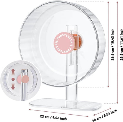 Super Silent Hamster Wheel 10.4 Inch, Magnetic Large Rat Wheel for Chinchilla, Gerbil, Guinea Pig, Cat, Mouse, Sugar Glider and Dwarf, Syrian Hamster Accessories (Peach Pink)