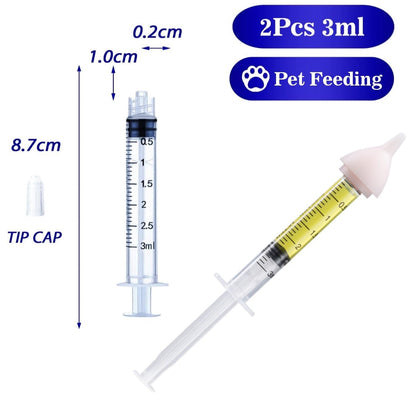 Pet Nursing Bottle, Nursing Bottle Kits, Kitten Bottle Feeding Kit, Fit for Feeding Newborn Puppies, Kitten, Squirrel, with 6 Replacement Nipple for Nursing Puppy Milk