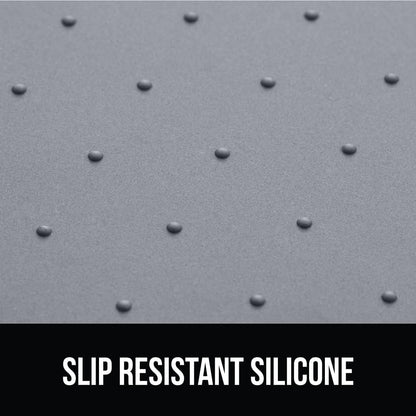 GORILLA GRIP 100% Waterproof Raised Edge BPA Free Silicone Pet Feeding Mat, Dog Cat Food Mats Contain Spills Protects Floors, Placemats for Cats and Dogs Water Bowl, Pets Accessories 28x18 Gray