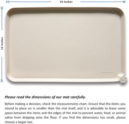 Hoki Found Silicone Pet Food Mats Tray - High-Lips Pet Dog Cat Bowl Mats - Dog Pet Cat Feeding Mat - Waterproof Dog Cat Food Mats -Pet Water Mats for Floors - Papayawhip