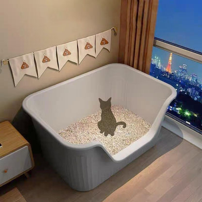 Vealind Extra Large Cat Litter Box 31''×21''×16'', Jumbo Litter Box for Big Cats or Multiple Cats, High Sided Litter Pan, Leak-Proof & Anti-Splashing, Easy Clean & Durable (Grey)