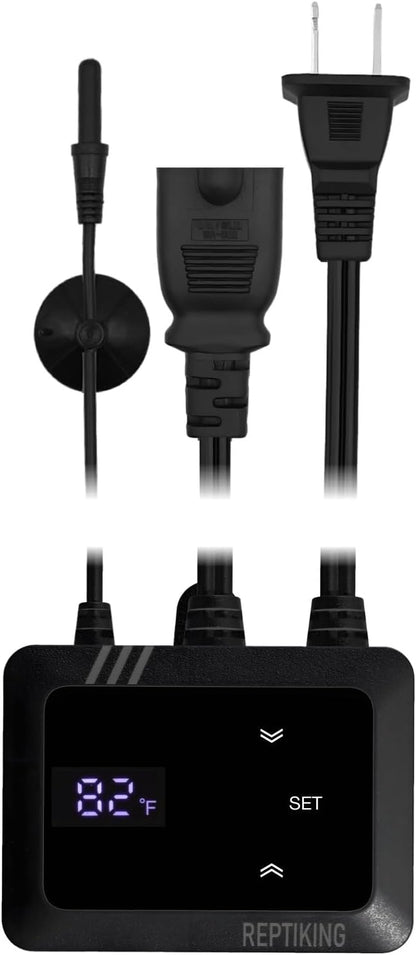 Reptile Dimming Thermostat, Heat Lamp Temperature Controller, Reptile Terrarium PID Digital Thermostat, Heating Controller for Basking Spot Heat Bulbs and Ceramic Heat Emitter