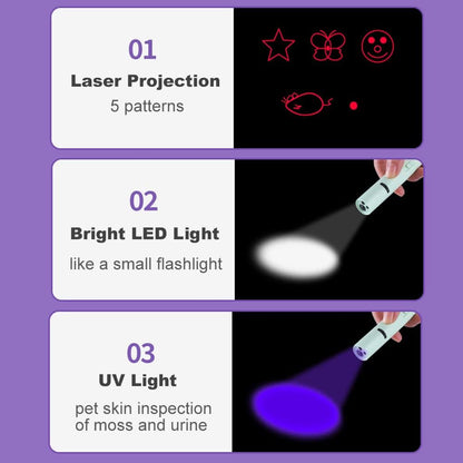 PARTSPOWER Laser Pointer Interative Cat Toy for Cats to Chase, Rechargeable Red Laser Light Pointer Exercises Training Tool for Kittens Cats Dogs (Purple)