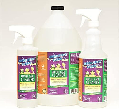 Absolutely Clean Amazing Reptile & Amphibian Terrarium Cleaner and Odor Eliminator - Just Spray/Wipe - Safely & Easily Removes Reptile & Amphibian Messes - USA Made